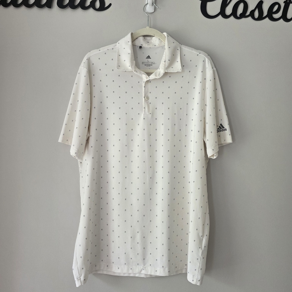 Adidas Primegreen Men's White Polo‎ Shirt Size Large - Picture 3 of 10